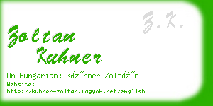 zoltan kuhner business card